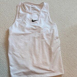 Nike White Sleeveless Top with Black Logo